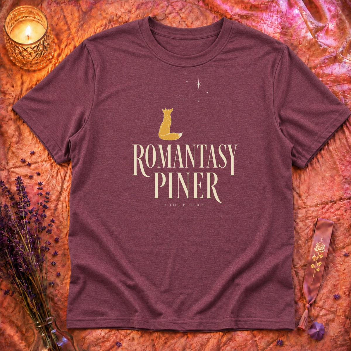 Heather Maroon Flatlay Mockup