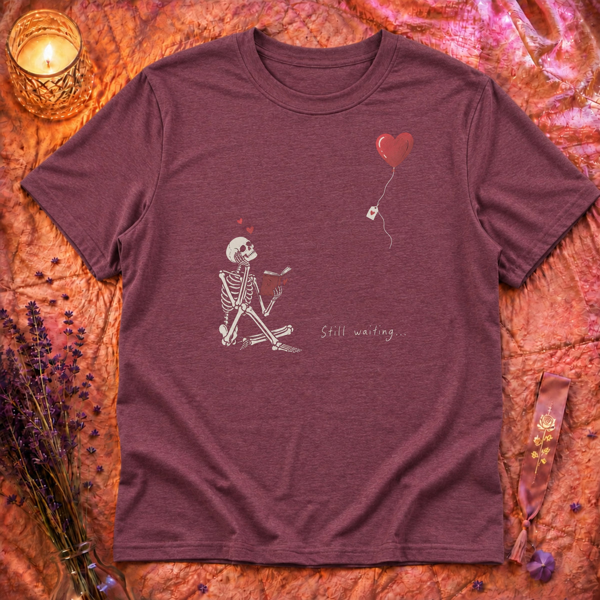 Heather Maroon Flatlay Mockup