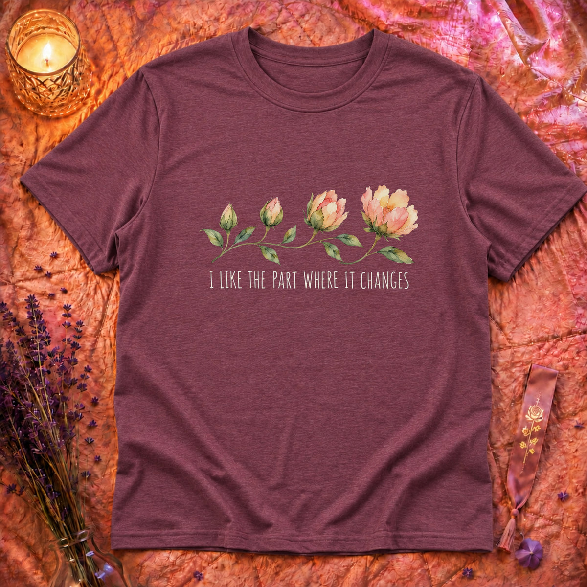 Heather Maroon Flatlay Mockup