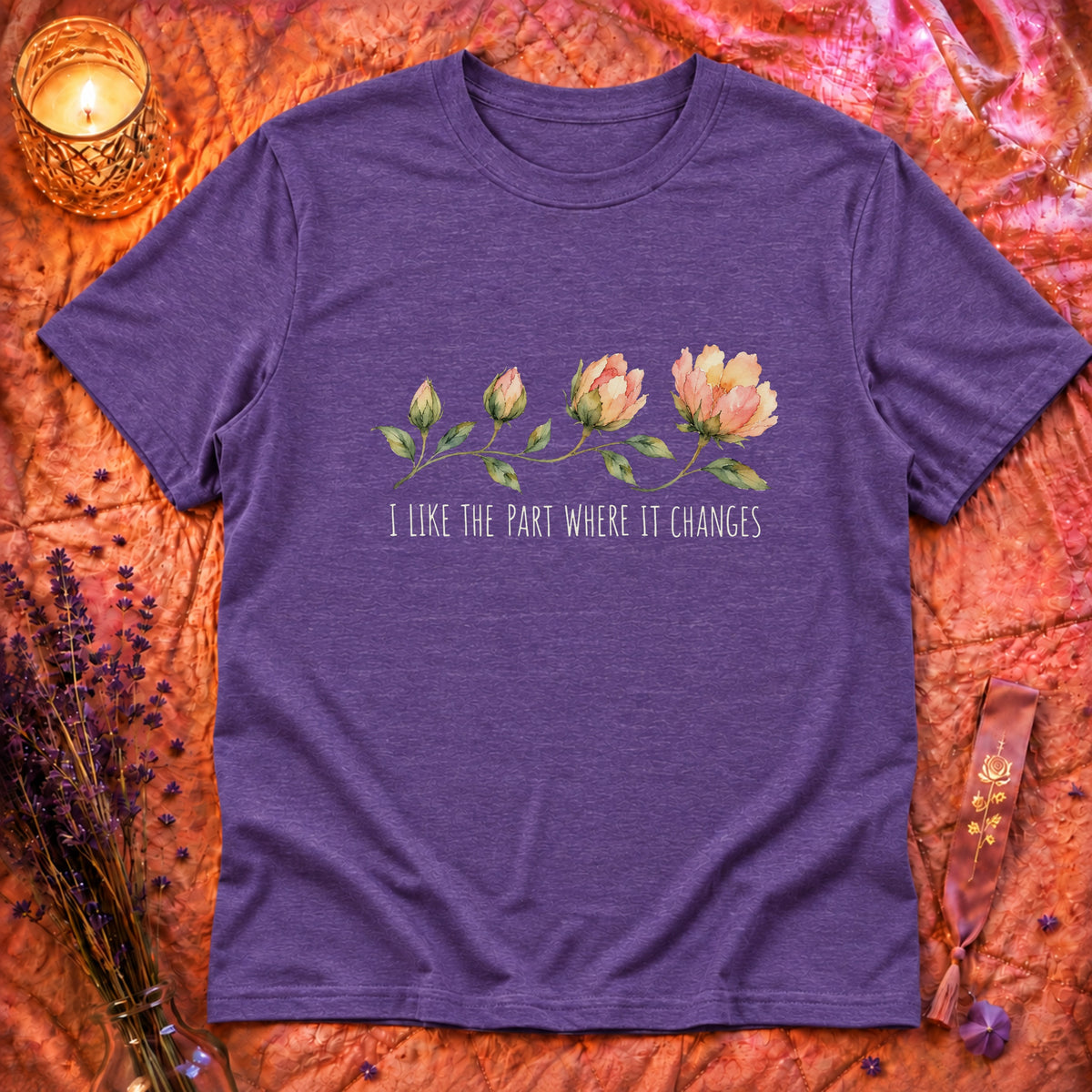 Heather Purple Flatlay Mockup