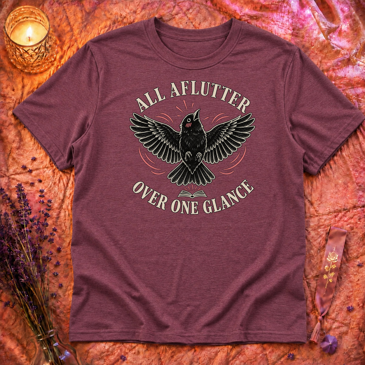 Heather Maroon Flatlay Mockup
