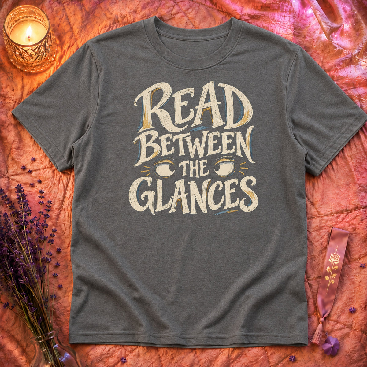 Between The Glances T-Shirt TG144 - Graphite Heather Flatlay