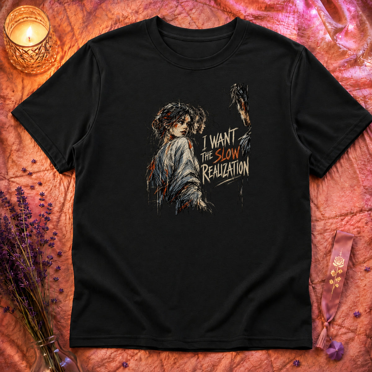Slow Realization T-Shirt TG149 - Black Flatlay