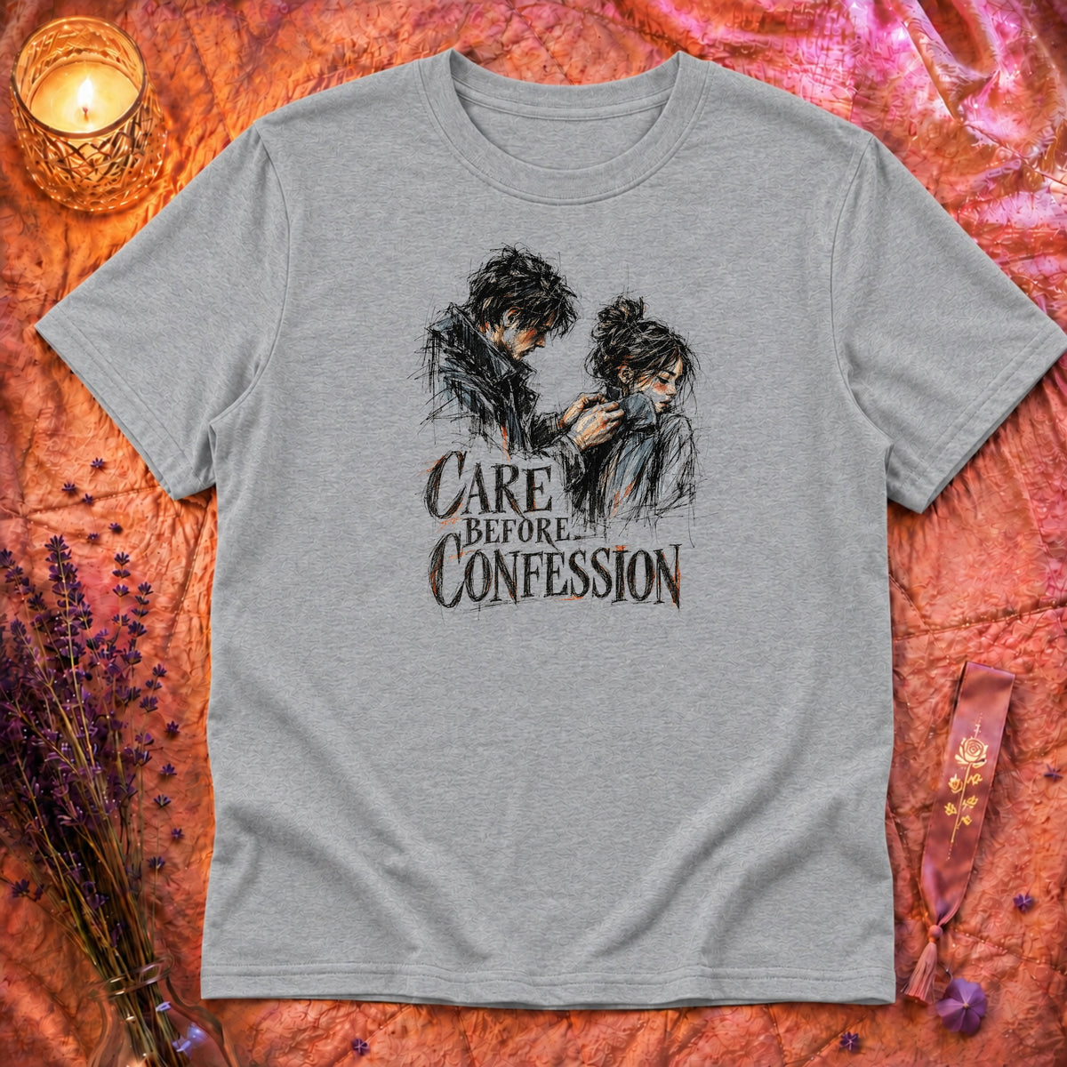 Care Before Confession T-Shirt TG150 - Sport Grey Flatlay